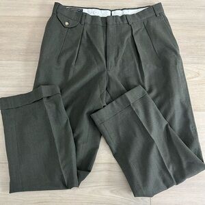 Brooks Brothers Dark Green Wool Dress Pants